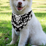 Black And White Lotus Mandala Print Over The Collar Dog Bandana
