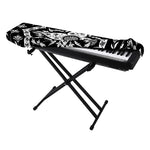 Black And White Lotus Mandala Print Piano Keyboard Cover