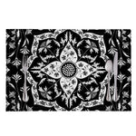 Black And White Lotus Mandala Print Placemat
