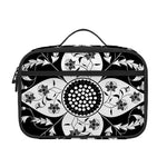Black And White Lotus Mandala Print Portable Lunch Bag