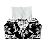 Black And White Lotus Mandala Print Rectangle Tissue Box Cover