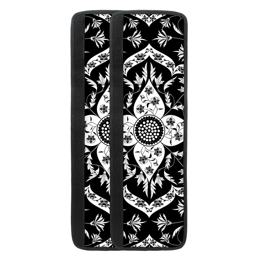 Black And White Lotus Mandala Print Refrigerator Handle Covers
