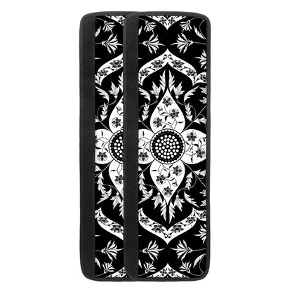 Black And White Lotus Mandala Print Refrigerator Handle Covers