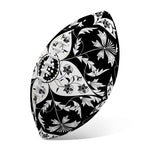 Black And White Lotus Mandala Print Rugby Ball