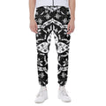 Black And White Lotus Mandala Print Joggers