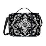 Black And White Lotus Mandala Print Shoulder Strap Bible Bag