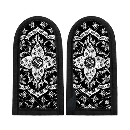 Black And White Lotus Mandala Print Skillet Handle Cover