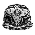 Black And White Lotus Mandala Print Snapback Cap