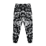 Black And White Lotus Mandala Print Sweatpants