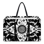 Black And White Lotus Mandala Print Utility Tote Bag