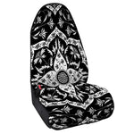 Black And White Lotus Mandala Print Waterproof Car Seat Cover
