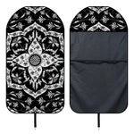 Black And White Lotus Mandala Print Waterproof Car Seat Cover