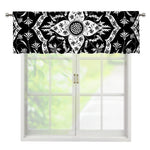 Black And White Lotus Mandala Print Window Valance