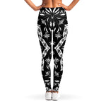 Black And White Lotus Mandala Print Women's Leggings