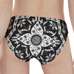 Black And White Lotus Mandala Print Women's Panties