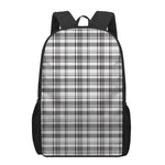 Black And White Madras Pattern Print 17 Inch Backpack