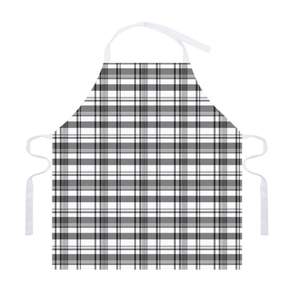 Black And White Madras Pattern Print Adjustable Apron