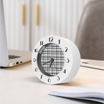 Black And White Madras Pattern Print Alarm Clock