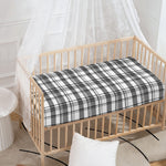 Black And White Madras Pattern Print Baby Crib Sheet
