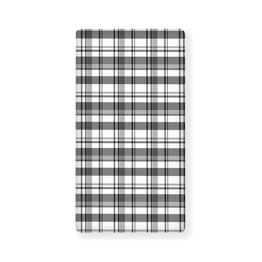 Black And White Madras Pattern Print Baby Crib Sheet
