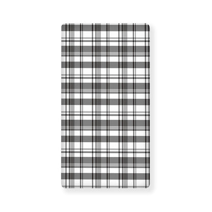 Black And White Madras Pattern Print Baby Crib Sheet