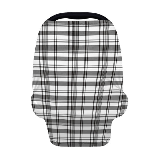 Black And White Madras Pattern Print Baby Seat Cover