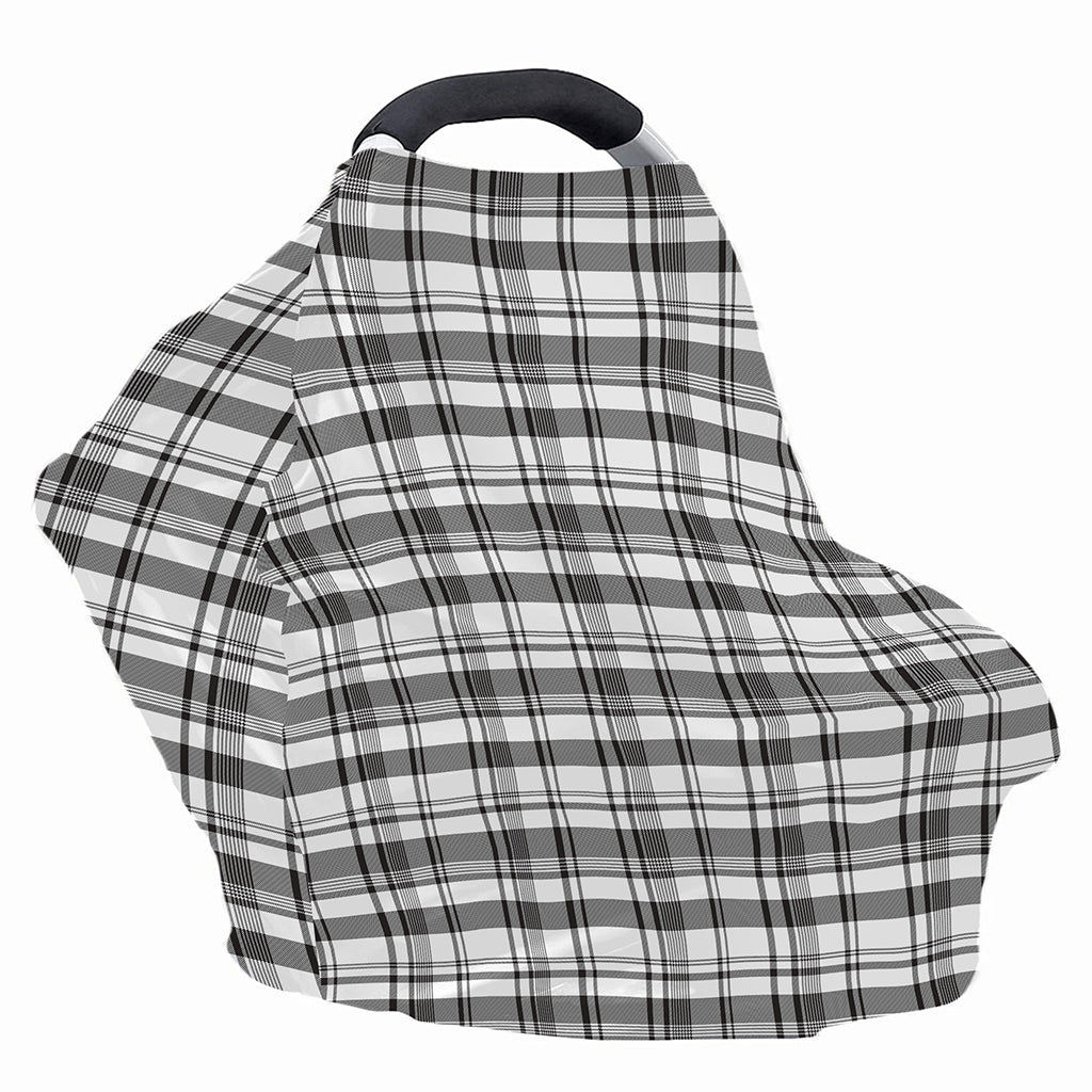 Black And White Madras Pattern Print Baby Seat Cover
