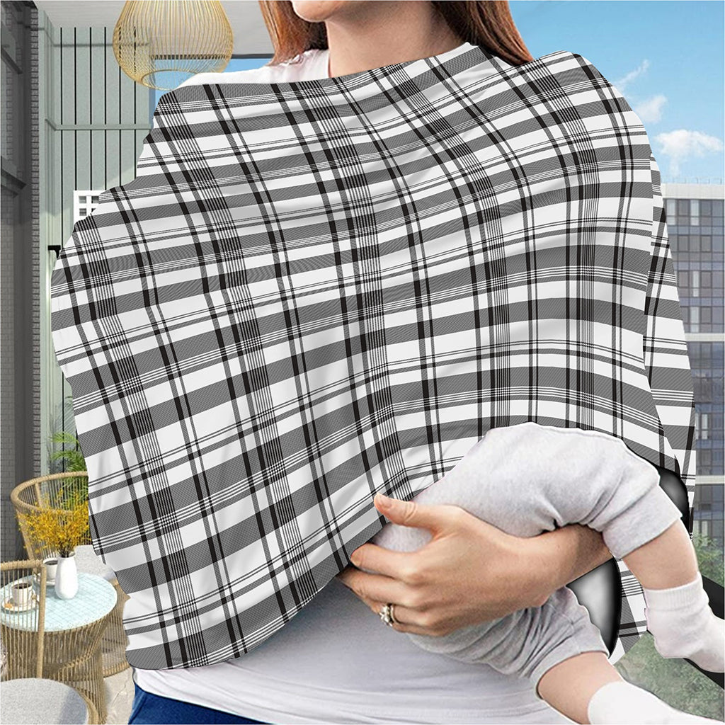Black And White Madras Pattern Print Baby Seat Cover