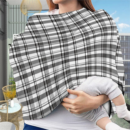 Black And White Madras Pattern Print Baby Seat Cover