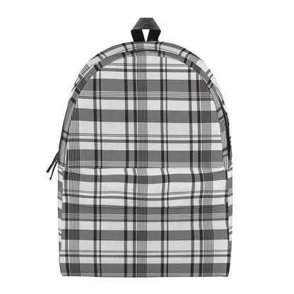 Black And White Madras Pattern Print Backpack