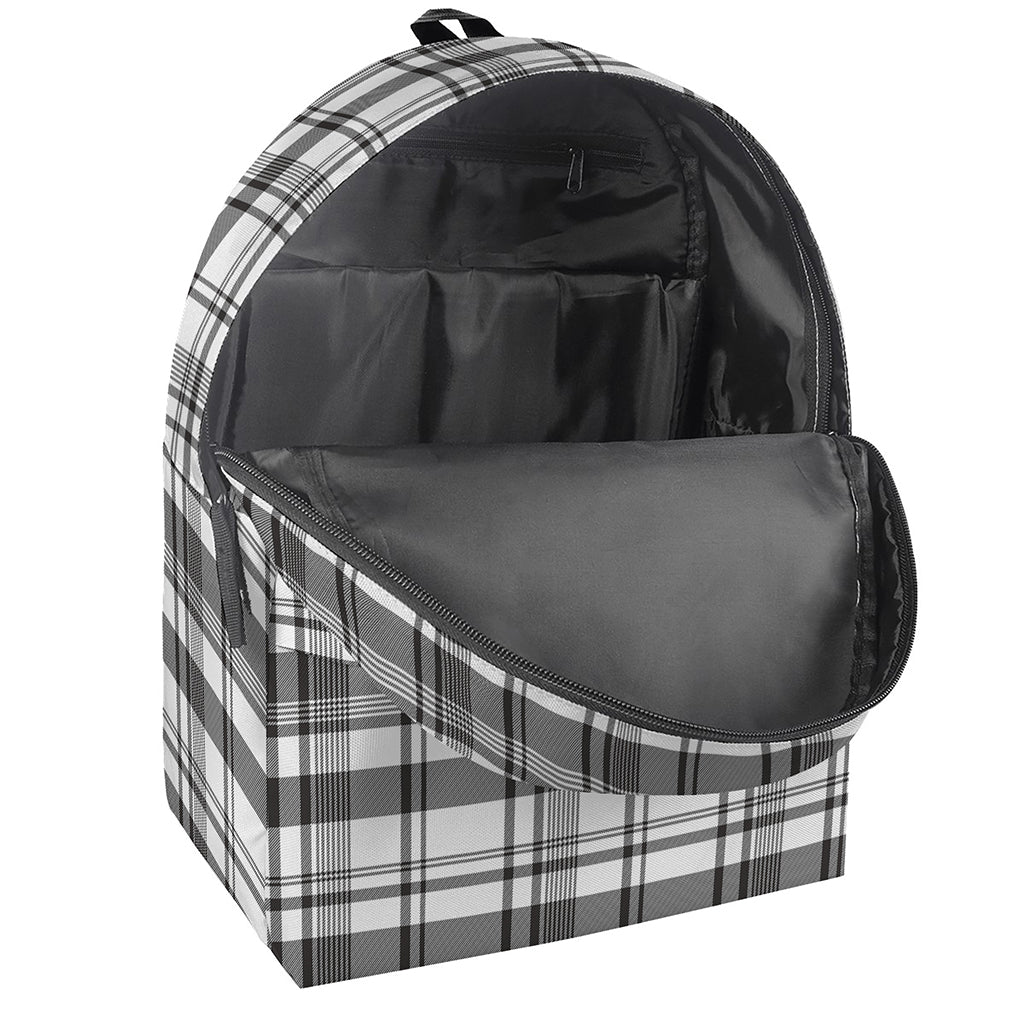 Black And White Madras Pattern Print Backpack