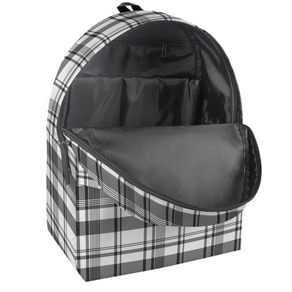 Black And White Madras Pattern Print Backpack
