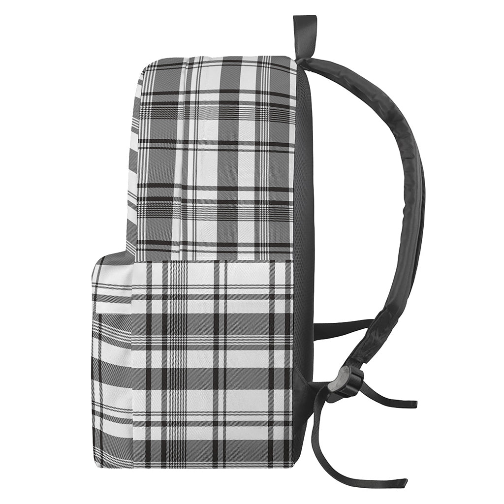 Black And White Madras Pattern Print Backpack
