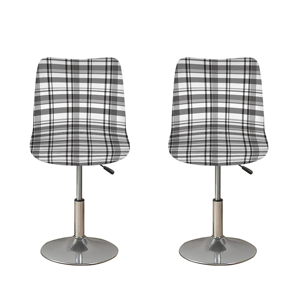Black And White Madras Pattern Print Bar Stool Covers