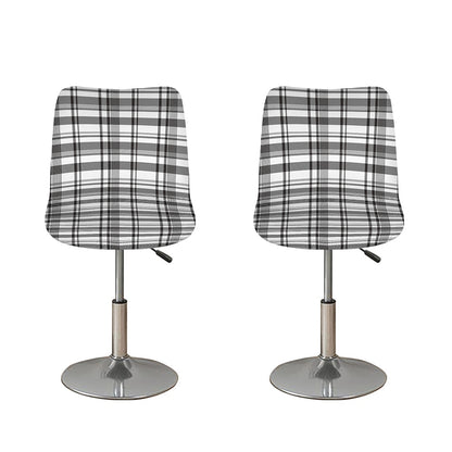 Black And White Madras Pattern Print Bar Stool Covers