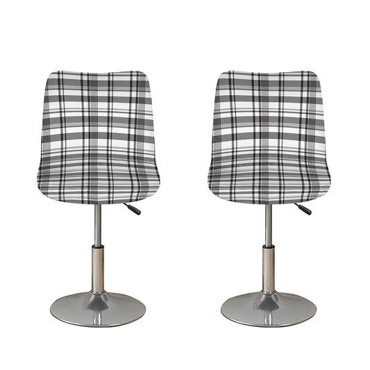 Black And White Madras Pattern Print Bar Stool Covers