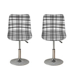 Black And White Madras Pattern Print Bar Stool Covers