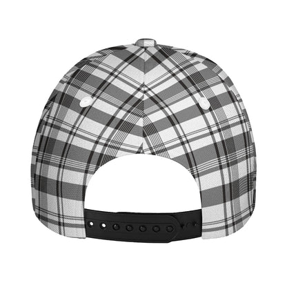 Black And White Madras Pattern Print Baseball Cap