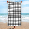 Black And White Madras Pattern Print Beach Towel