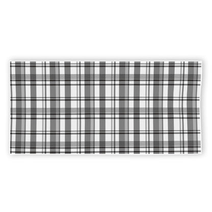 Black And White Madras Pattern Print Beach Towel