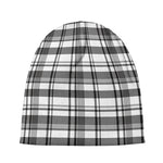 Black And White Madras Pattern Print Beanie