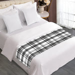 Black And White Madras Pattern Print Bed Runner