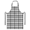 Black And White Madras Pattern Print Bib Apron With Pocket