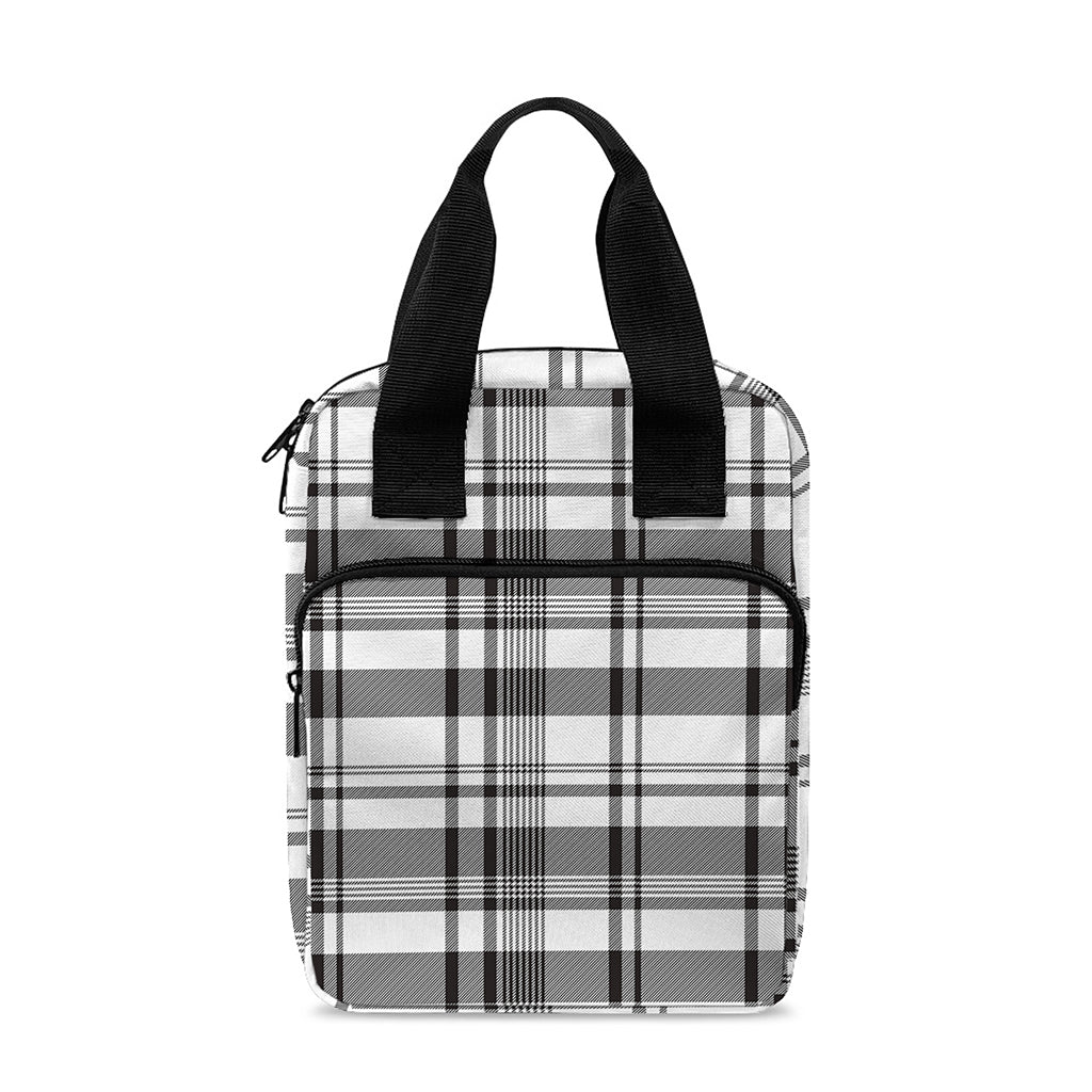 Black And White Madras Pattern Print Bible Tote Bag