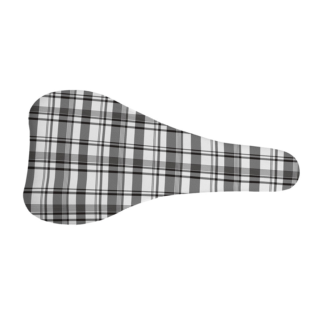 Black And White Madras Pattern Print Bicycle Seat Cover
