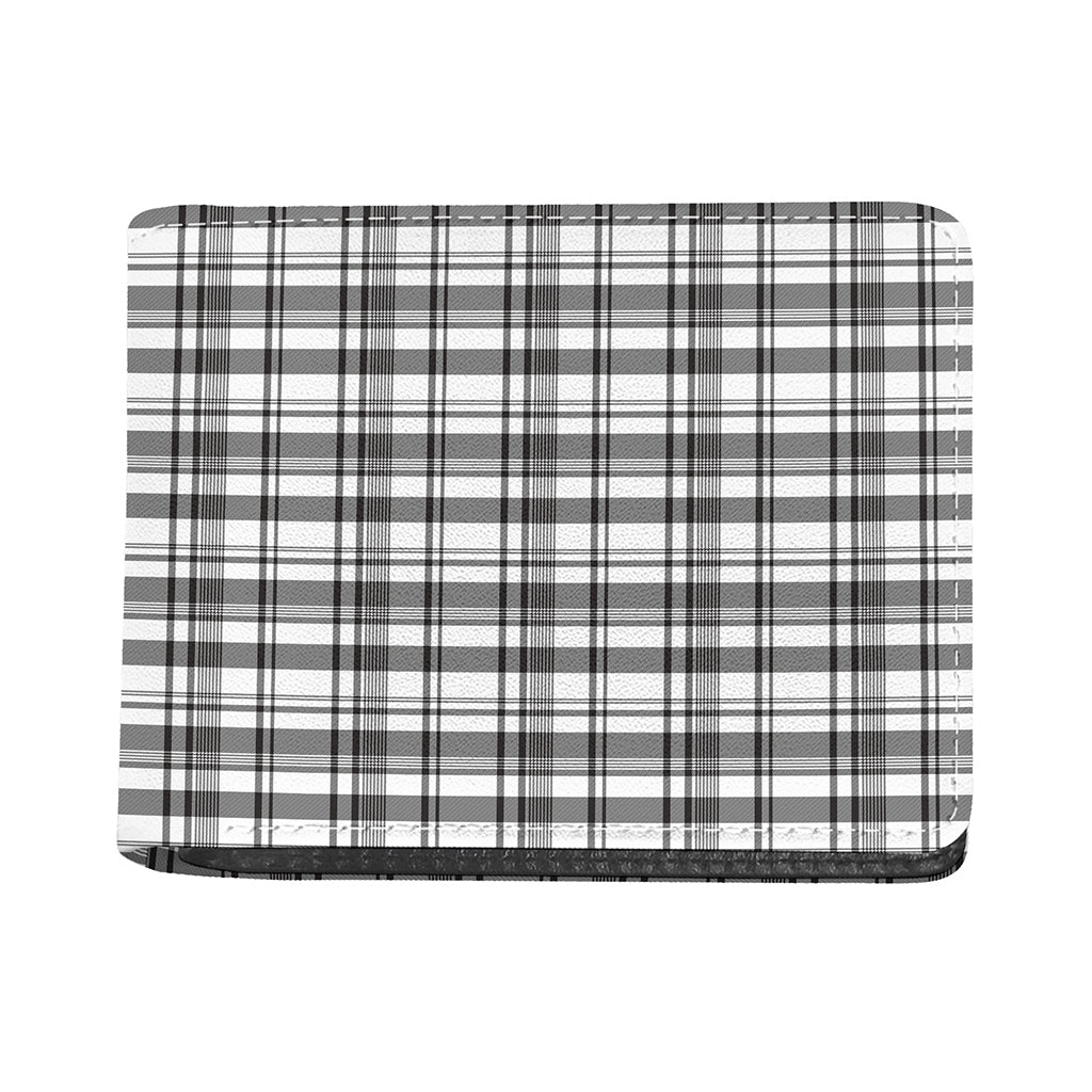 Black And White Madras Pattern Print Bifold Wallet