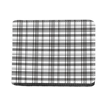 Black And White Madras Pattern Print Bifold Wallet
