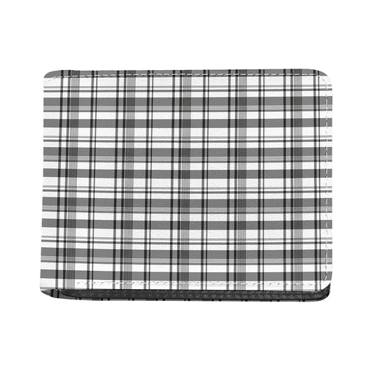 Black And White Madras Pattern Print Bifold Wallet