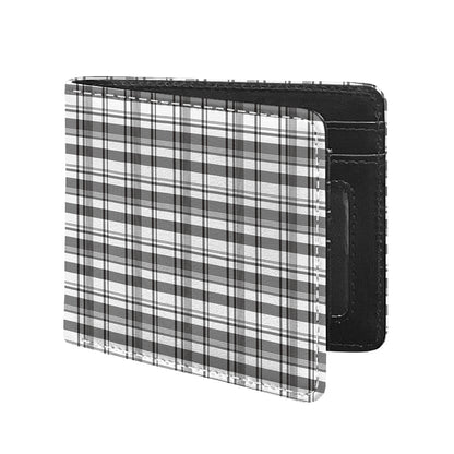 Black And White Madras Pattern Print Bifold Wallet