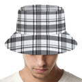 Black And White Madras Pattern Print Bucket Hat